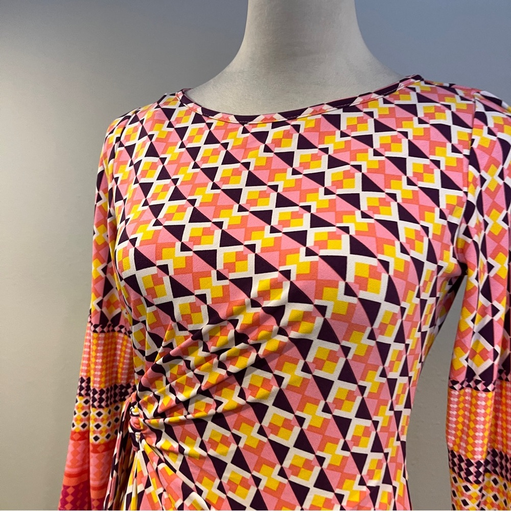 Donna Morgan Geometric Patterned Long Sleeve Stre… - image 2